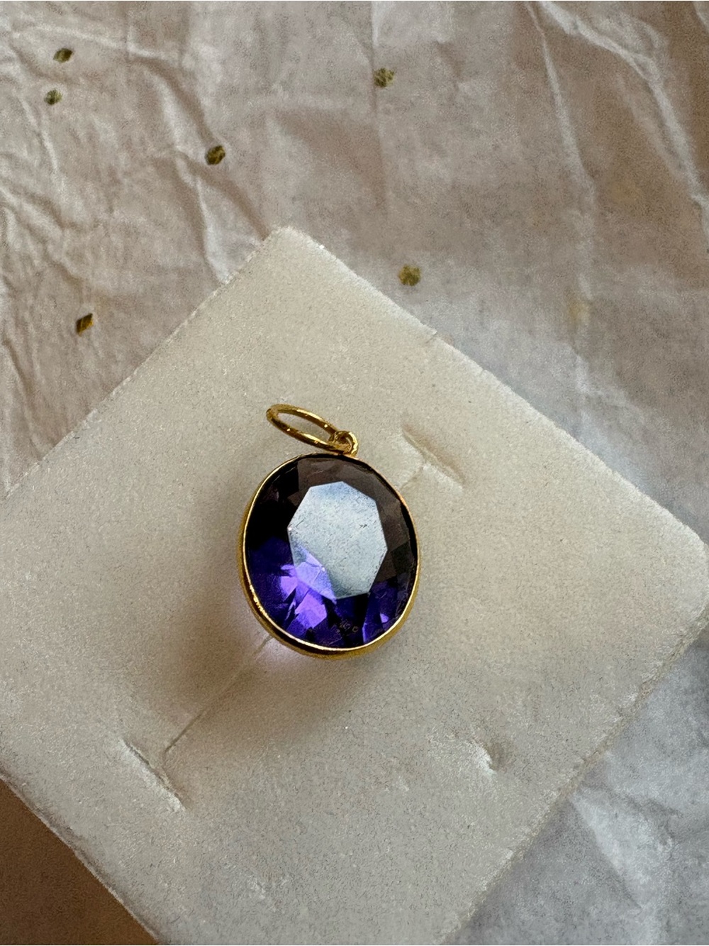 14k amethyst charm pendant